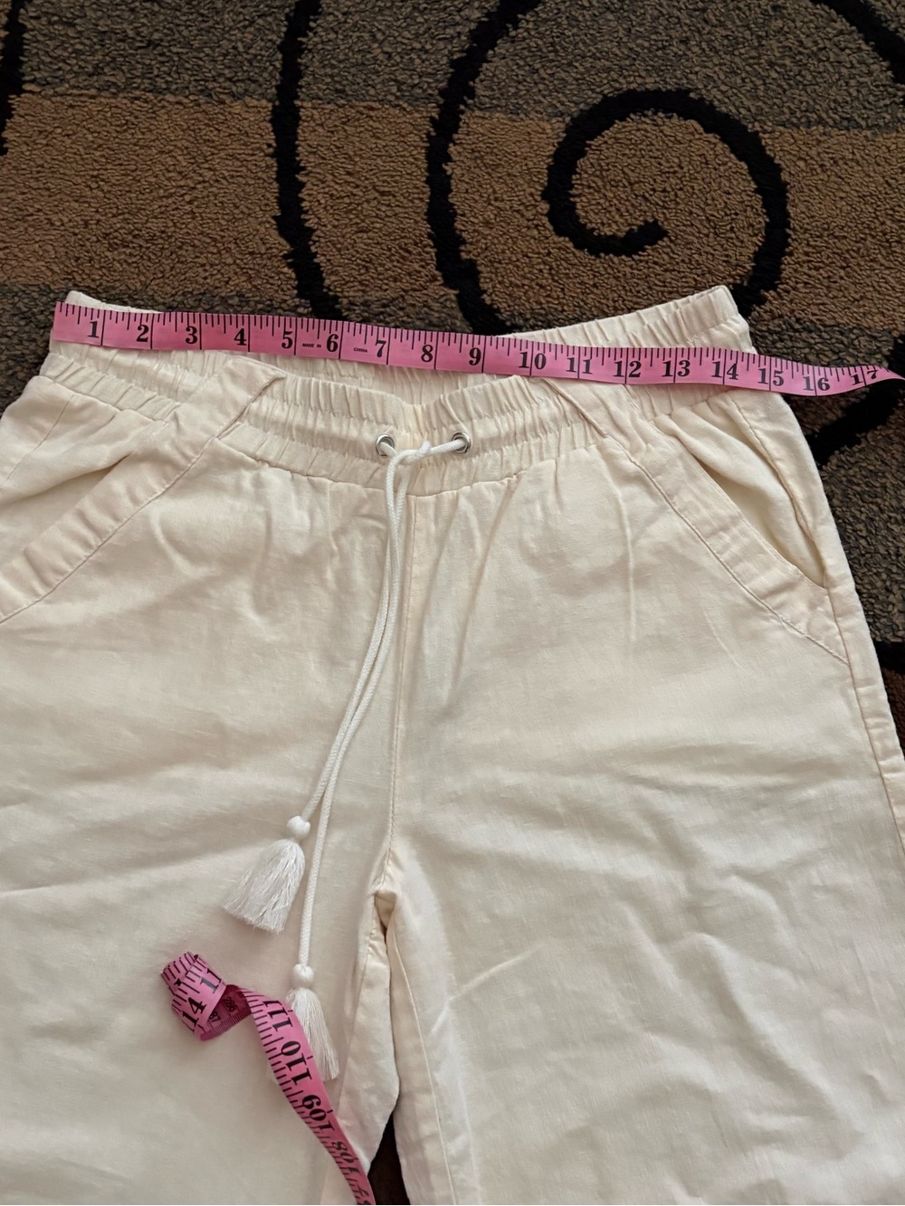 Rewind Cream Straight-Leg Linen Drawstring Pants - Picture 6 of 8